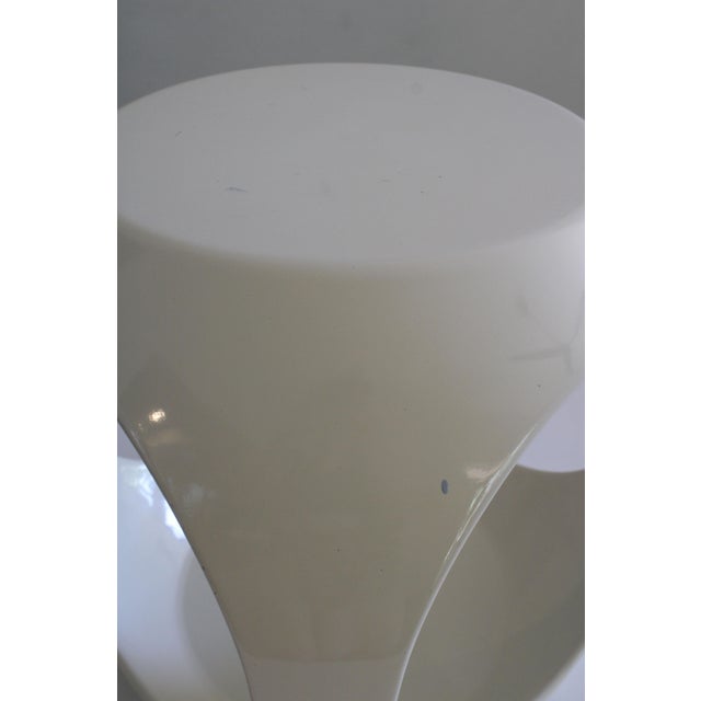 Plastic Vintage 60s 70s Space Age Fiberglass Side Table Stool Attributed to Luigi Colani For Sale - Image 7 of 11