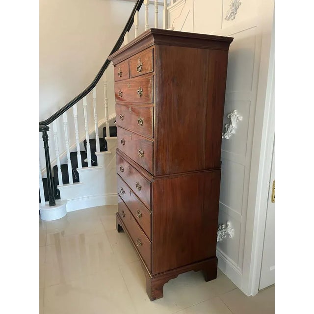 Antique George III Mahogany Highboy Chest of Drawers For Sale - Image 5 of 12