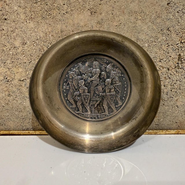 Vintage Medieval Knights Metal Dish Plate Ashtray Fia Lyon France For Sale In San Diego - Image 6 of 6