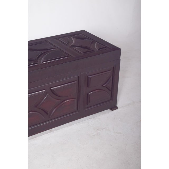 Wood Portuguese Padded Pine Chest, 1890s For Sale - Image 7 of 11