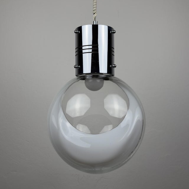 1960s Vintage Membrane Pendant Lamp by Toni Zuccheri for Venini, Italy, 1960s For Sale - Image 5 of 18