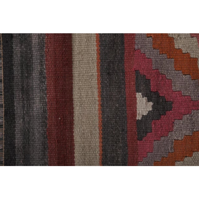 1960s Vintage Striped Turkish Kilim Runner 2'6'' X 11'9'' For Sale - Image 6 of 10