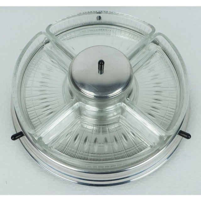 1930s Vintage Art Deco Lazy Susan Relish Server with Rotating Tray For Sale - Image 5 of 10