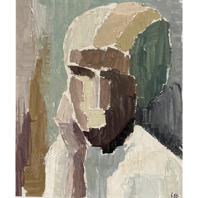 Liisa Chaudhuri, Cubist Portrait, 1960s, Oil Painting on Canvas, Framed For Sale - Image 13 of 18