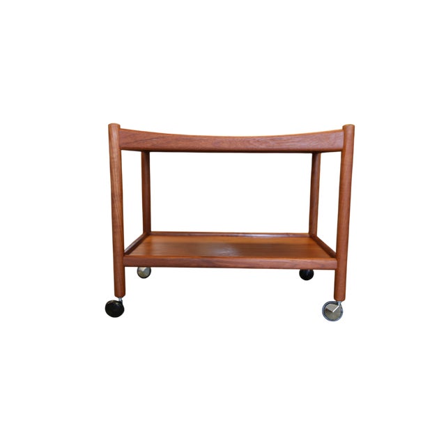 AT-45 Serving Trolley in Teak by Hans J. Wegner for Andreas Tuck, Denmark, 1960s For Sale - Image 10 of 14