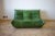 Set of Dubai Green Leather Togo 2- and 3-Seat Sofa by Michel Ducaroy for Ligne Roset For Sale - Image 3 of 8