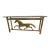Vintage Gilded Iron Glass Top With Horse Design Console Table For Sale