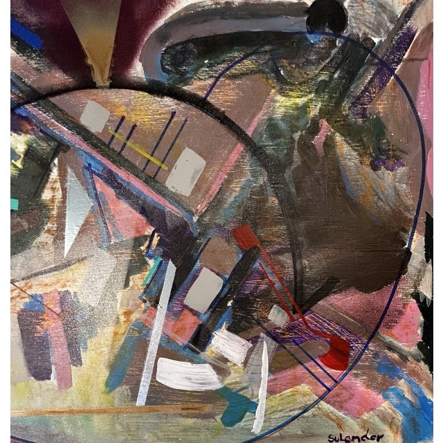 The Lost City (abstract No. 1010) acrylic on wood by Erik Sulander. Inspired by SpaceX and space travel.