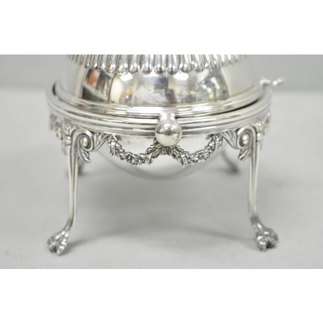 Antique English Edwardian Silver Plated Revolving Oval Serving Butter Dish For Sale - Image 10 of 15