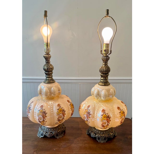 Mid 20th Century Carl Falkestein Bubble Regency Beaded Lamps - a Pair For Sale - Image 11 of 12