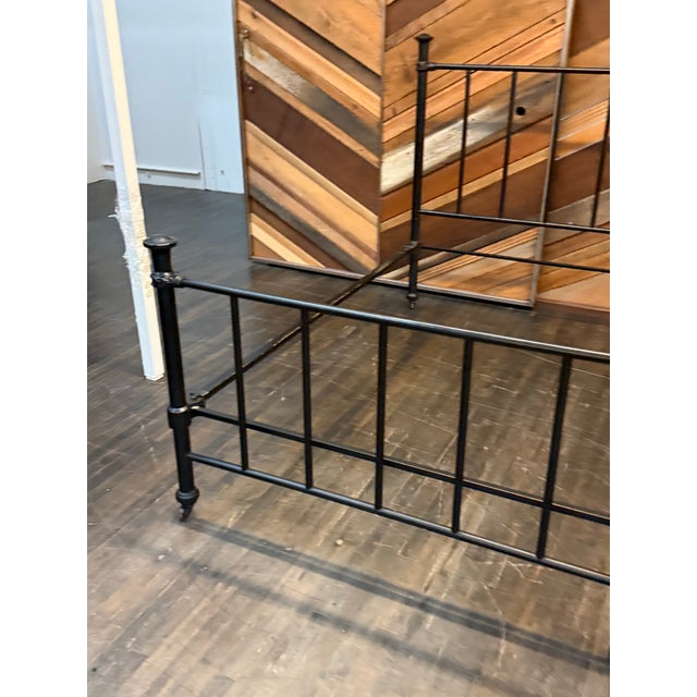 Metal Queen Size Antique Iron Rod Bed Frame For Sale - Image 7 of 12