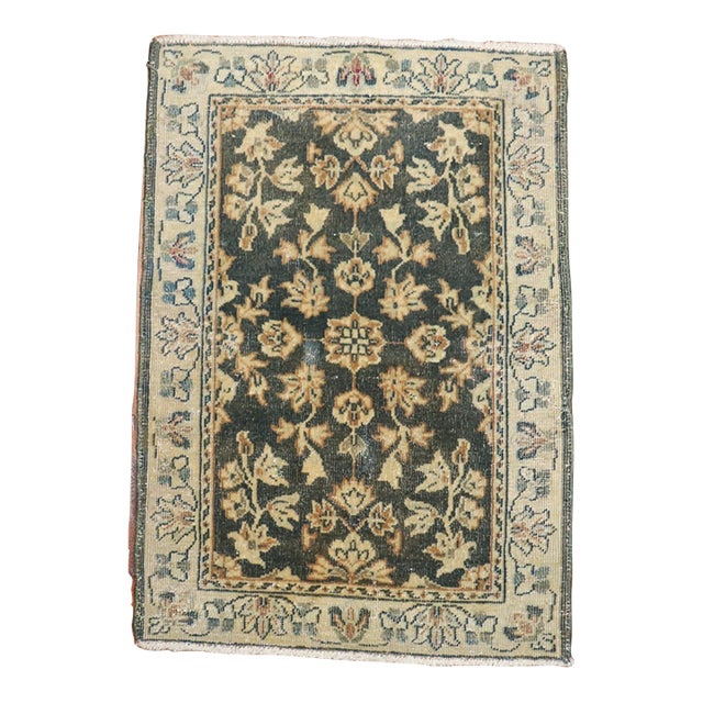 Dark Green Sarouk Mat rug no. j1760 For Sale