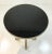Pearson black and champagne Greek key accent table, glass top, metal frame with champagne finish, showroom floor sample