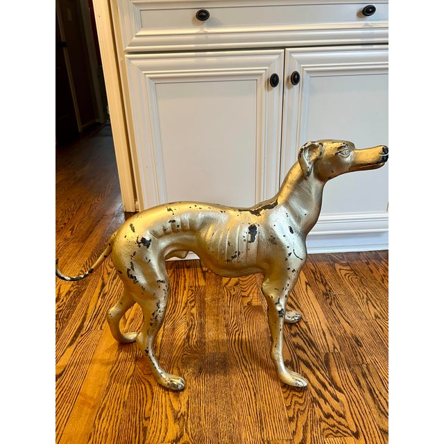 Vintage Pair Hollywood Regency MCM Whippet Greyhound Statues 21” T X 24”w Ea For Sale - Image 9 of 11