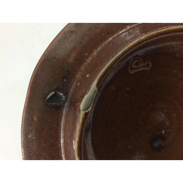 French Country Brown French 19th Century Tobacco Jar With Berry and Ivy Details For Sale - Image 3 of 8