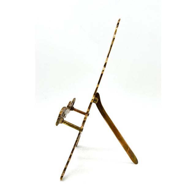 Late 20th Century Vintage Ornate Floral Brass Display Easel — Rococo Revival / Hollywood Regency / Traditional For Sale - Image 5 of 9