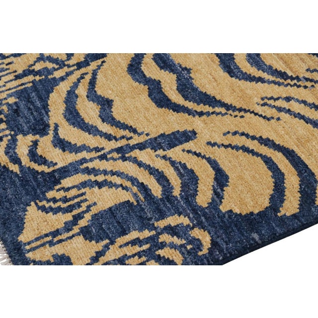 Vintage Zeki Müren Rug in Orange With Brown and Blue Patterns by Rug & Kilim For Sale In New York - Image 6 of 7