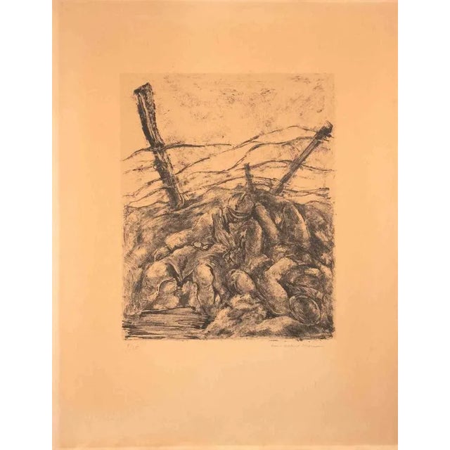 Soldier is an Lithograph on ivory-colored paper realized by Luc Albert Moreau. The artwork is in good condition. Hand-...