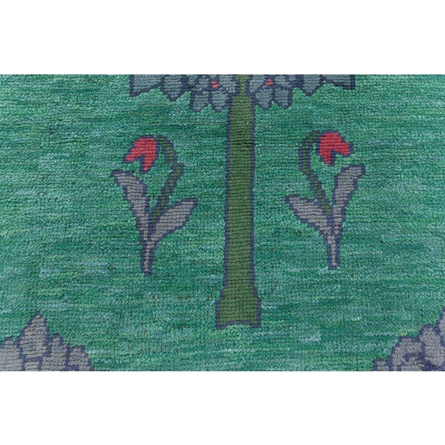 Forest Green Irish Arts & Crafts Vintage Forest Green Rug By C.F.A. Voysey (Fragment) For Sale - Image 8 of 8