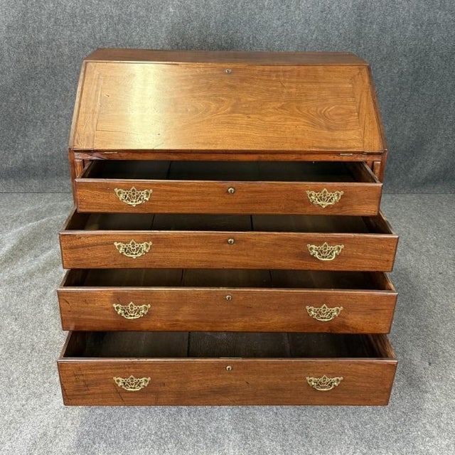 18th Century Mahogany Secretary Desk For Sale - Image 11 of 16