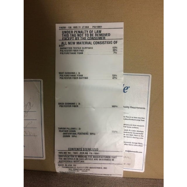 Vintage Thomasville Sofa, Beige Neutral Sofa, Three Seat Sofa For Sale - Image 6 of 9