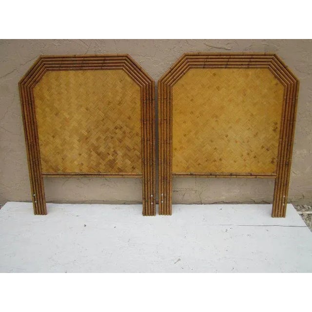 1970s Hollywood Regency Faux Bamboo Caramel Twin Headboards - a Pair For Sale - Image 13 of 13