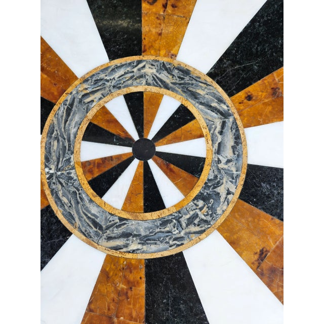 1990s Neoclassical Tessellated Marble Dolphin Table For Sale - Image 4 of 12