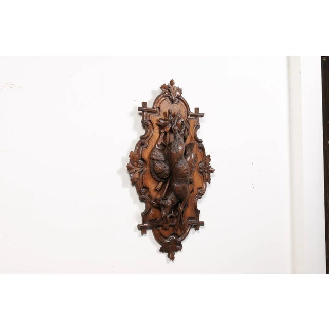 Black Forest Period 19th Century German Oak Wall Carving with Hunting Trophy For Sale - Image 9 of 12