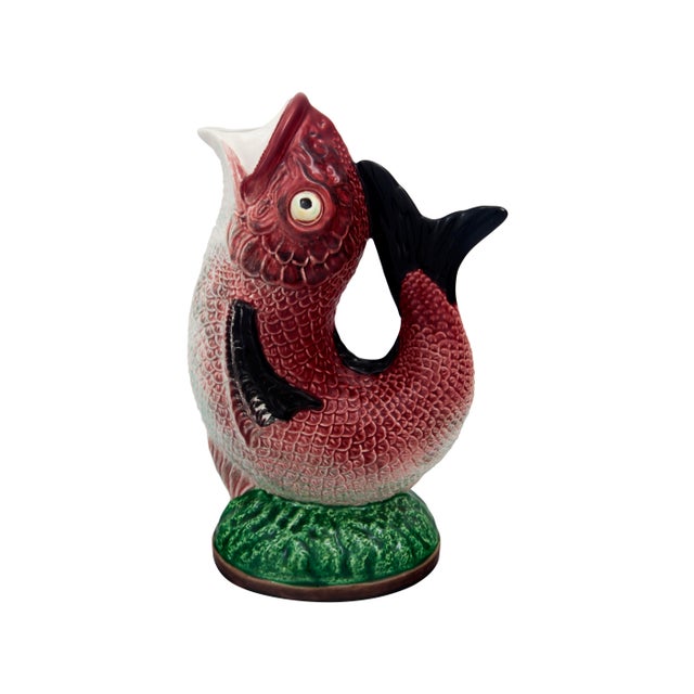 Traditional Bordallo Pinheiro Fish Pitcher, 68 oz. For Sale - Image 3 of 3