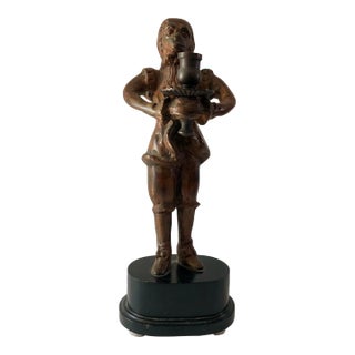 Victorian Style Bronze Butler Monkey Candle Holder For Sale