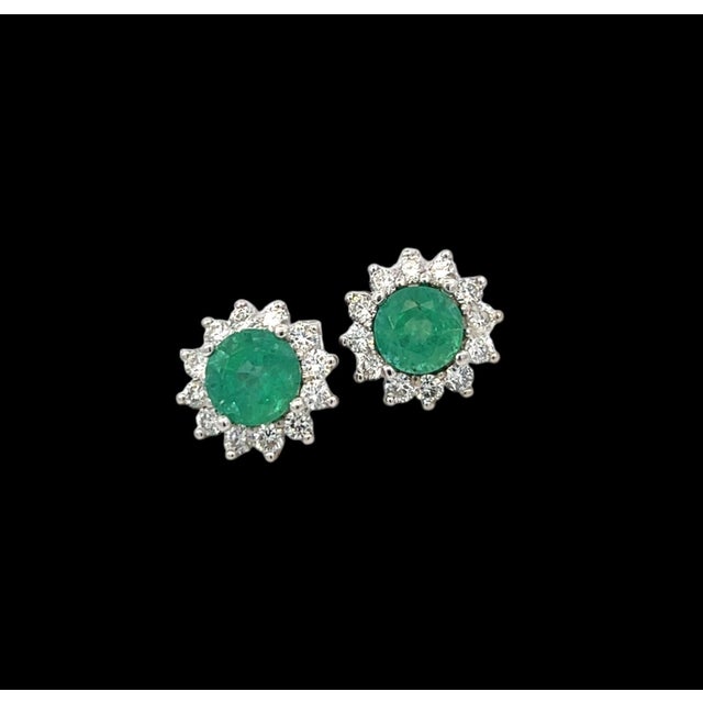 2010s Natural Emerald Diamond Earrings 14k Gold 2.99 TCW Certified For Sale - Image 5 of 10