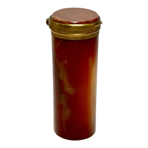 French Red Agate Cylinder Ormolu Lidded Pill Box