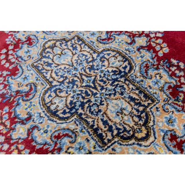 Middle Eastern Hand-Knotted Kirman Rug For Sale - Image 6 of 14