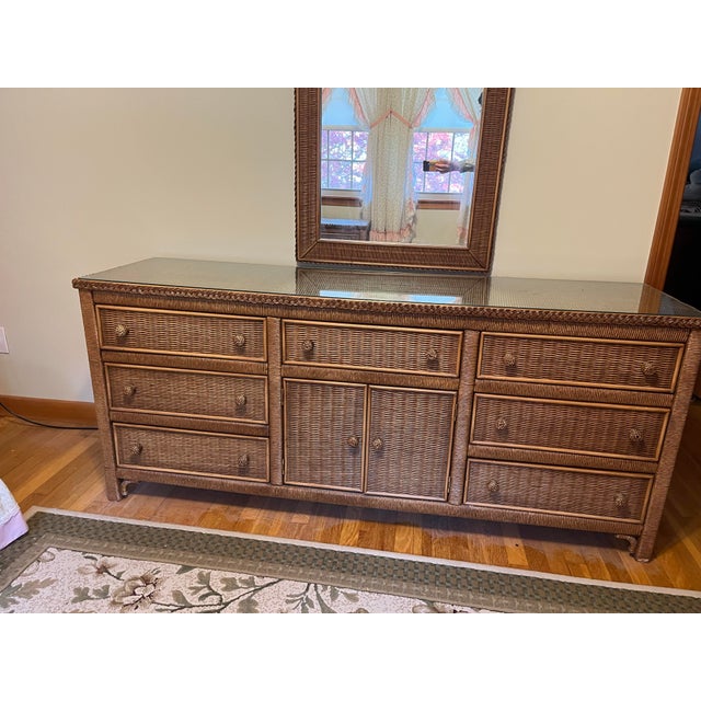 1980s 1980s Henry Link Triple Dresser and Mirror For Sale - Image 5 of 10