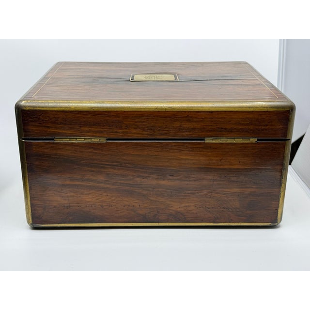 19th Century Rosewood Vanity Box w/Sterling Silver Accents Likely John Gough For Sale - Image 15 of 18