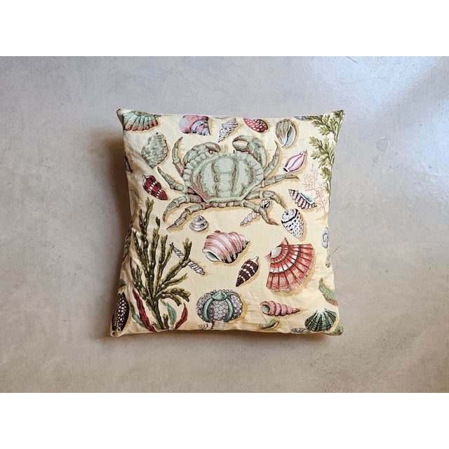 Vintage Handmade Coastal Cushions in Marine-Themed Fabric, 1990s, Set of 3 For Sale - Image 4 of 8