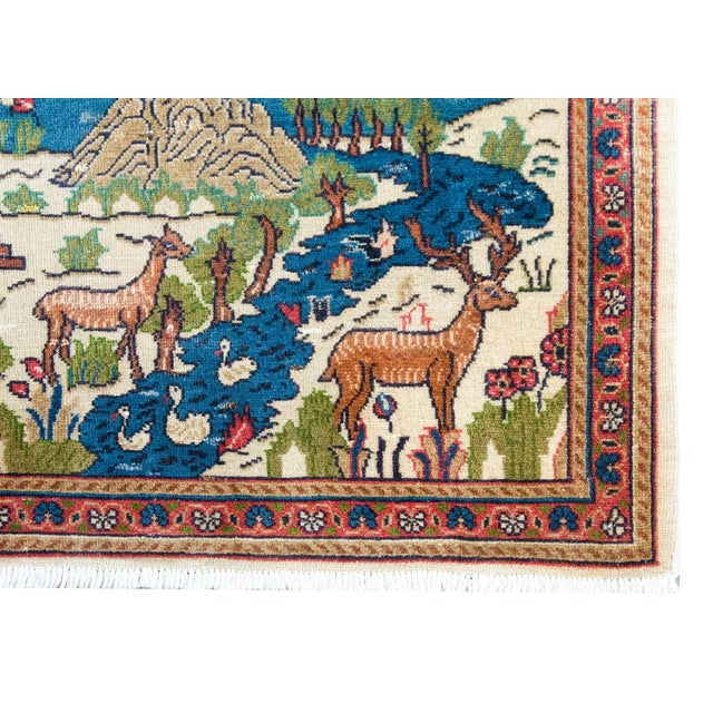 Early 20th Century Persian Pictorial Tabriz Rug For Sale - Image 10 of 15