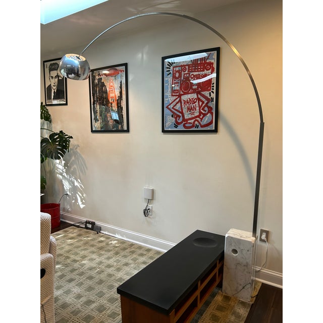 Vintage Midcentury Modern Flos Arco Floor Lamp With Marble Base For Sale - Image 10 of 10