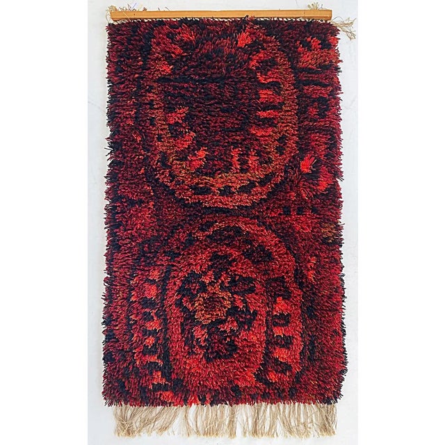 1960s Mid-Century Danish Modern Rya Wool Tapestry Wall Hanging 1960s For Sale - Image 5 of 6