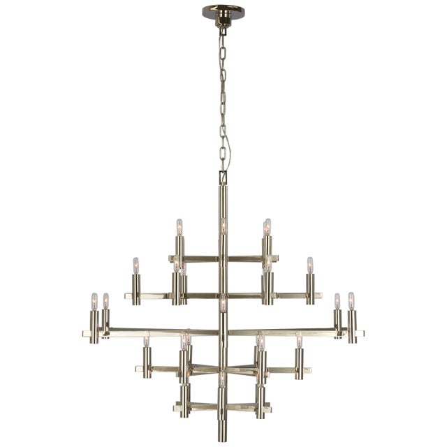 Sonnet Large Chandelier in Polished Nickel Designer: Chapman & Myers Canopy: 6" Round Mounting: Chain Shade Detail: No...