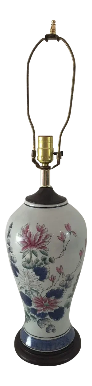Vintage Floral Asian Style Table Lamp