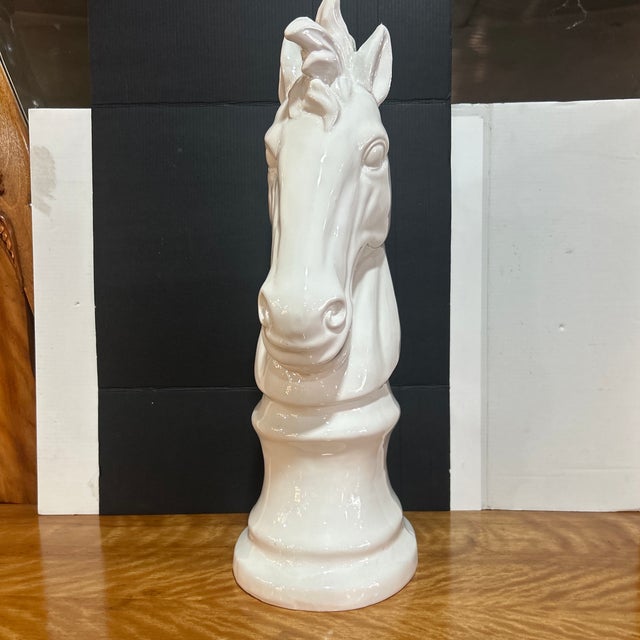 1980s Sleek Porcelain Horse Bust For Sale - Image 4 of 6