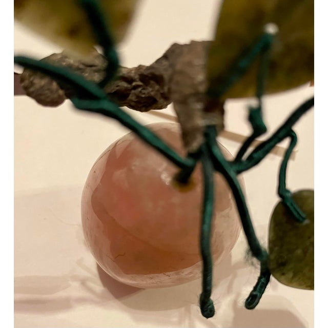 Late 20th Century Asian Carved Rose Quartz Decorative Hard Stone Fruit Pear Shaped For Sale - Image 5 of 10