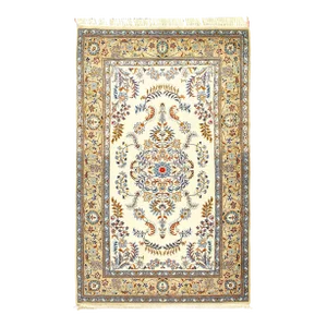 1980s Ivory Persian Kashan