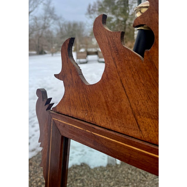 A classic, traditional 250 year old Georgian aesthetic mirror of timeless elegance. Oxford Mahogany with satinwood line...