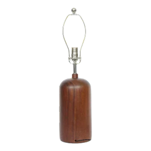 Mid 20th Century Danish Modern Solid Turned Dark Teak Table Lamp