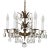 Antique 6 Arm 6 Light Darling Dainty Brass Cut Lead Glass Crystal Chandelier For Sale