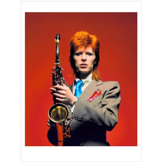 Bowie And Sax - Limited Edition Mick Rock Estate Print David Bowie during the ‘Saxophone’ Session in London 1973. (photo...
