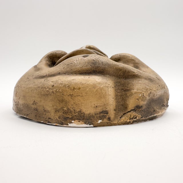 Admiration Cigars Antique Chalkware Man in the Moon With Winking Eye Matchsafe Wall Plaque C 1910 For Sale - Image 11 of 12