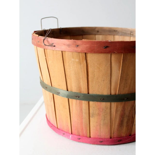 Wood Vintage Wooden Orchard Basket For Sale - Image 7 of 8